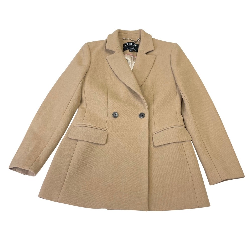J.Crew Italian Double Cloth Wool Blazer Double Breasted Jacket 4 Camel Tan - Picture 6 of 16